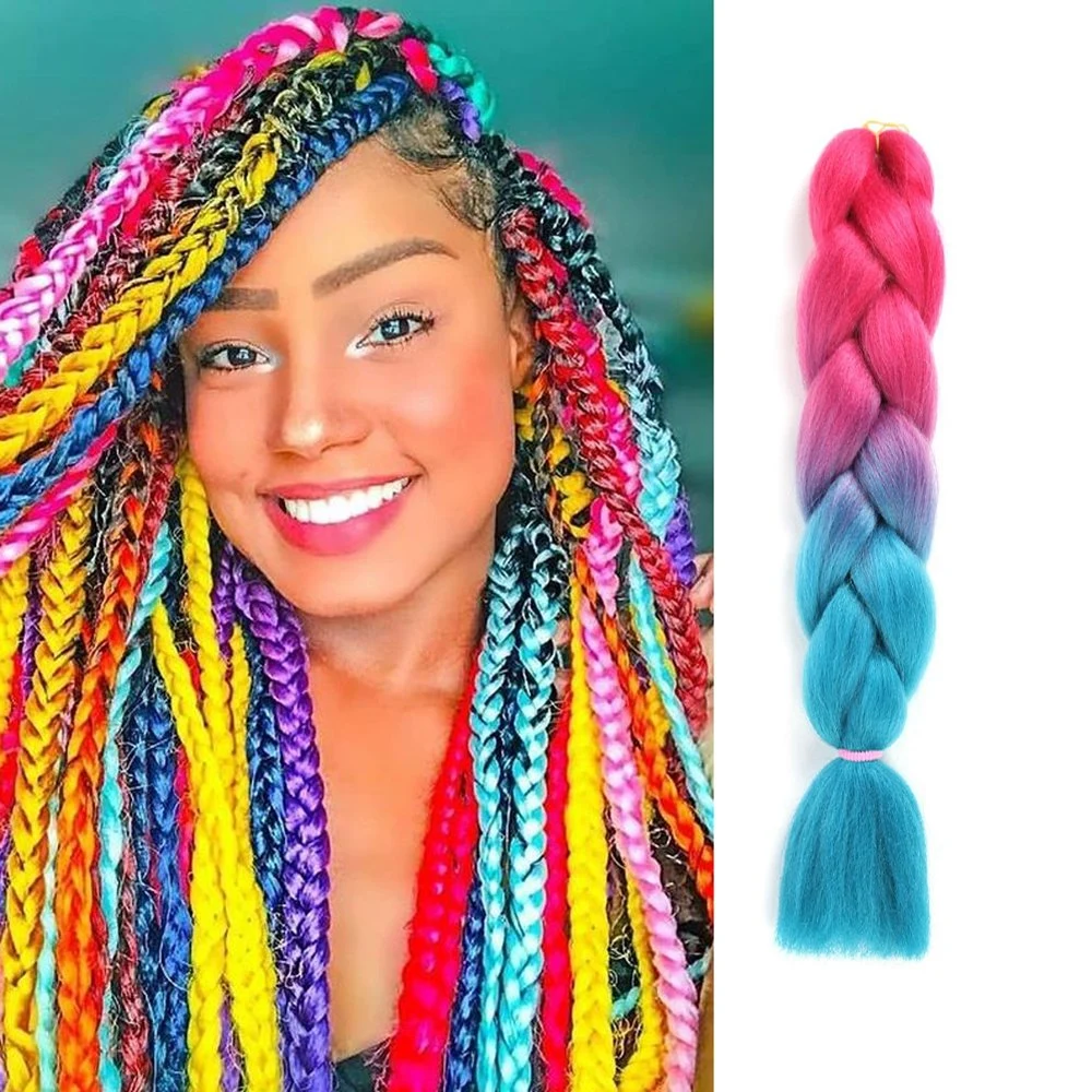 Kbeth Cheap Price Customized Color Synthetic Hair Extension Natural Remy Braiding Hair Smartbraid Synthetic Hair Braid Extension in Stock