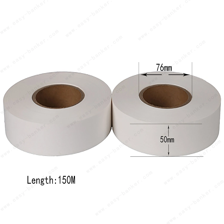 PTHW-50-76-65 PE coated blank paper roll currency straps printable tape