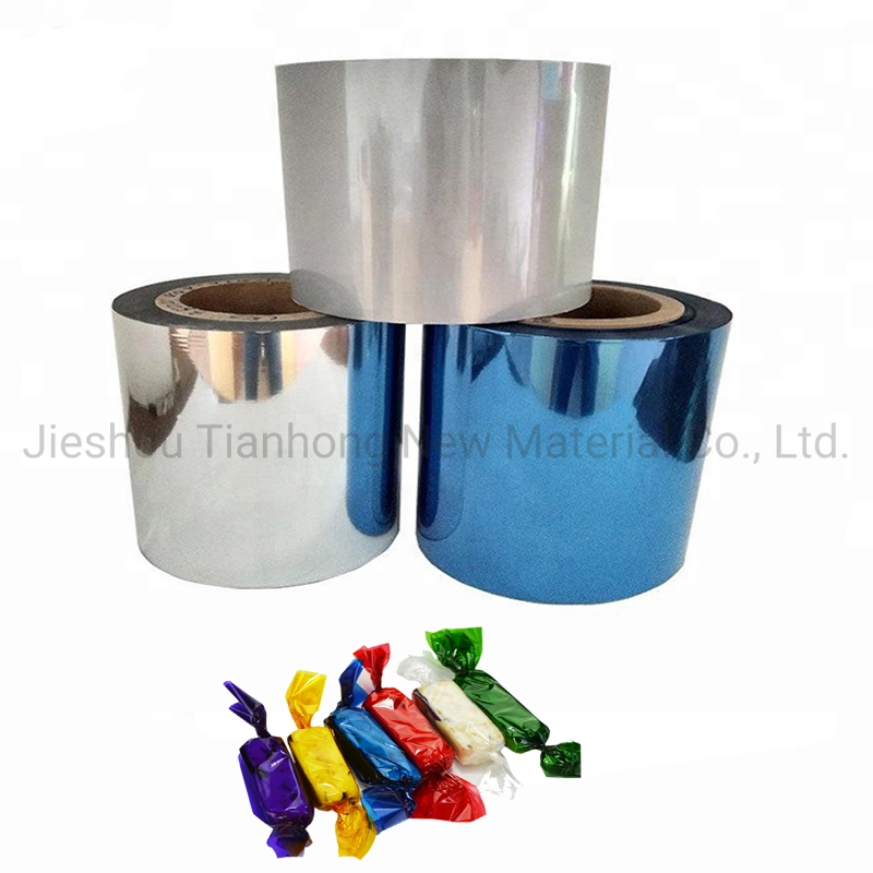 Aluminum Metallized PVC Film Pet Twist Film for Candy Packing Metalic Toffee Packaging Film