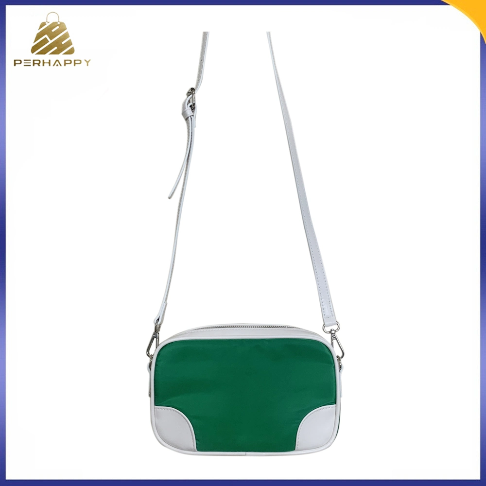 Fashion Coated Canvas Durable Shoulder Bags Girls Women Two Pockets Messeneger Crossbody Bags