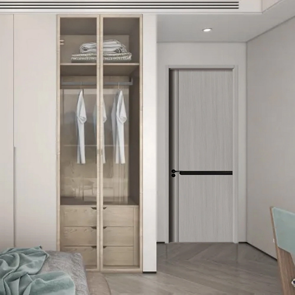 Modern Design Soundproof Hotel Door Internal Bedroom Waterproof WPC PVC Solid Interior Wooden Doors for Room