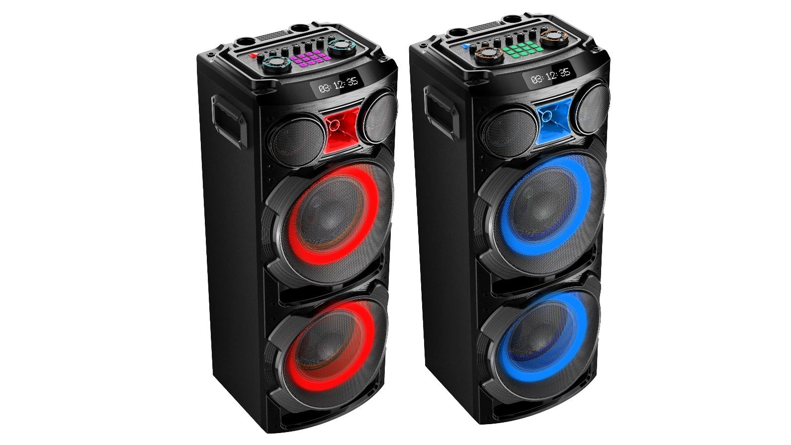 Altavoz de audio para fiestas de DJ y karaoke con caja de sonido de doble subwoofer de madera de 10 pulgadas y Bluetooth, con micrófono Tws