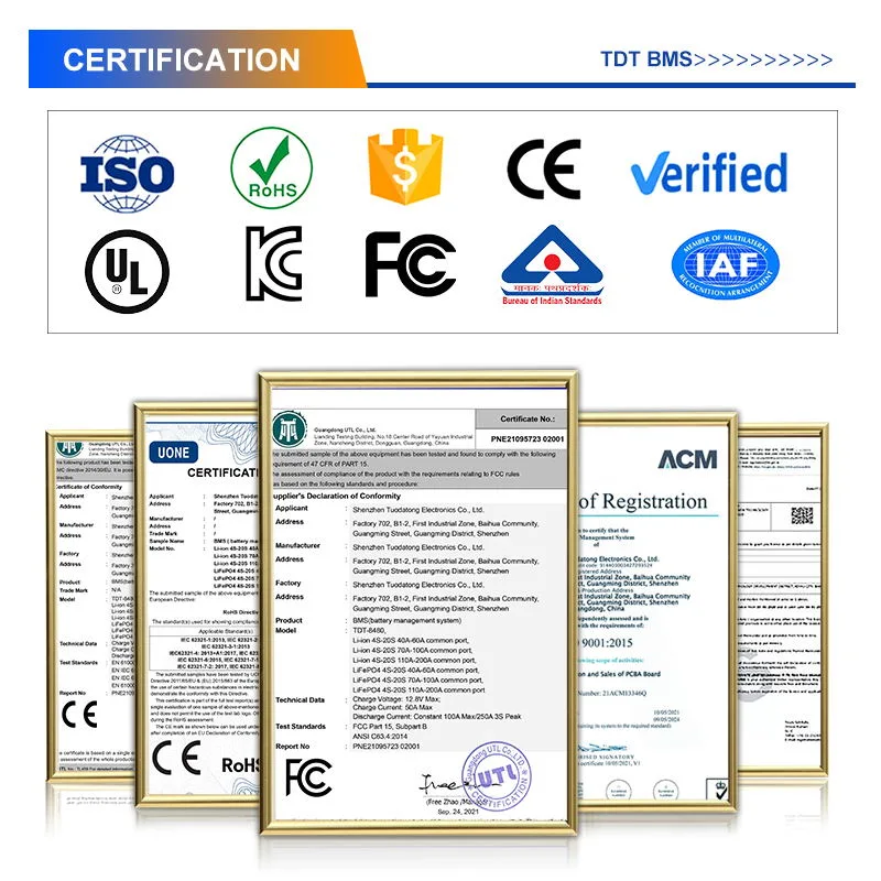 بطارية LFPO4 بقدرة 48 فولت مع BMS 8s ذكية تعمل بالموديل TDT 50A 100A 200A BMS متوافقة مع Deye/Growatt Pylontech Inverters RS485 RS232 Bluetooth BMS