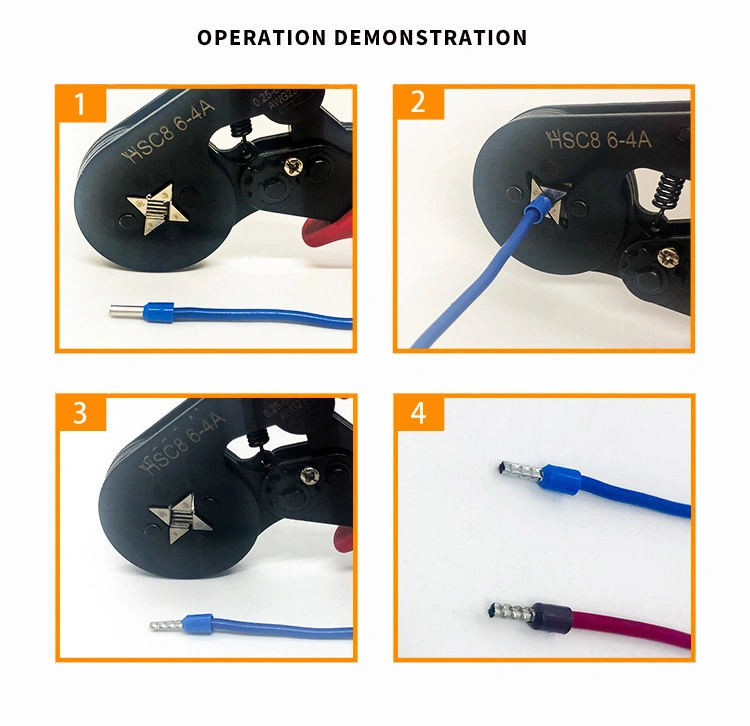 Pinces à sertir pour ferrules pinces à sertir pour électriciens cliquet à sertir réglable Outils AWG 23-10