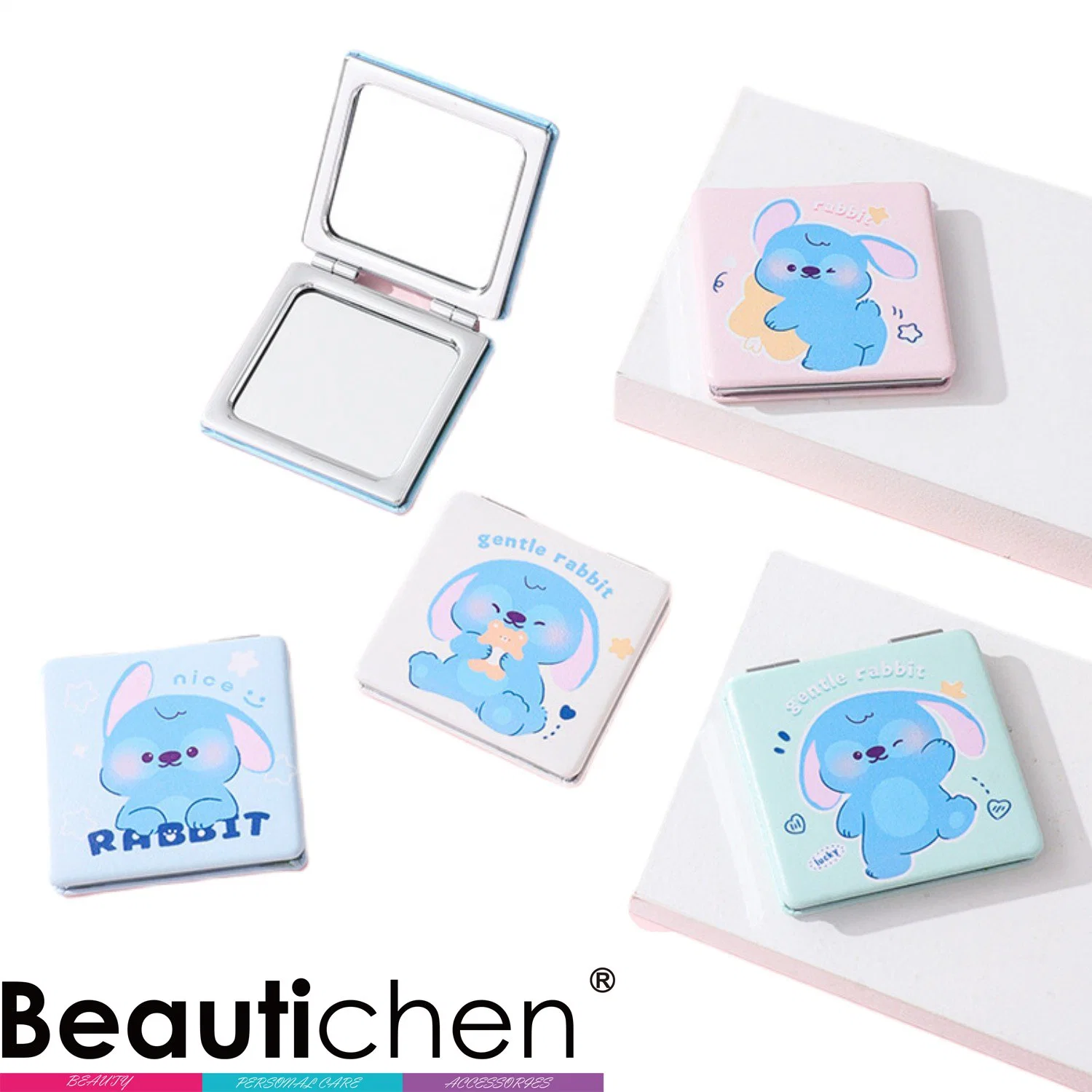 Beautichen Double Sided Wholesale/Supplier Cosmetic Mirror Small Square Hot Selling Compact Mirror