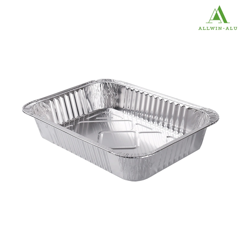 4700ml recipiente de alimentos de lámina desechable rectangular grande para envasado de alimentos Bandeja de hornear/bandejas de aluminio para recipientes de lámina