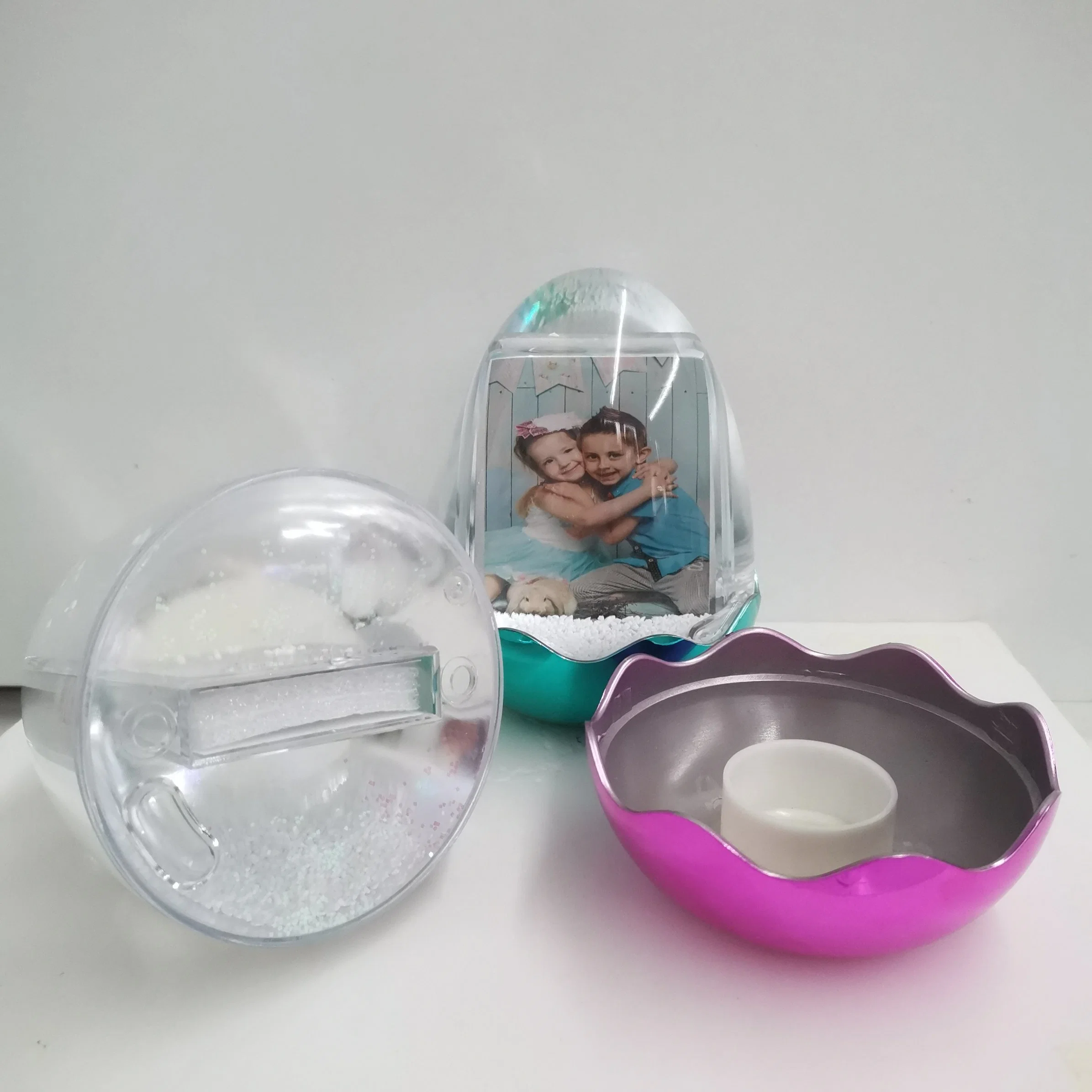 Wholesale Egg Shape Plastic Picture Photo Frame Water Dome