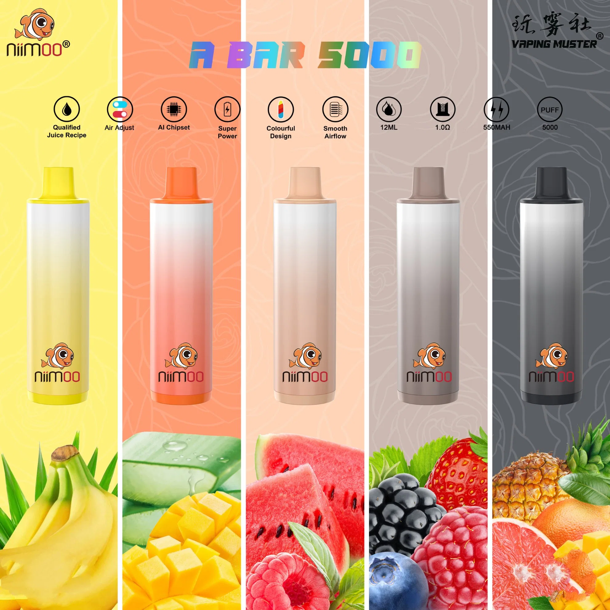 Niimoo New Style 5000 Puffs Disposable/Chargeable Vape Pen Electronic Cigarette