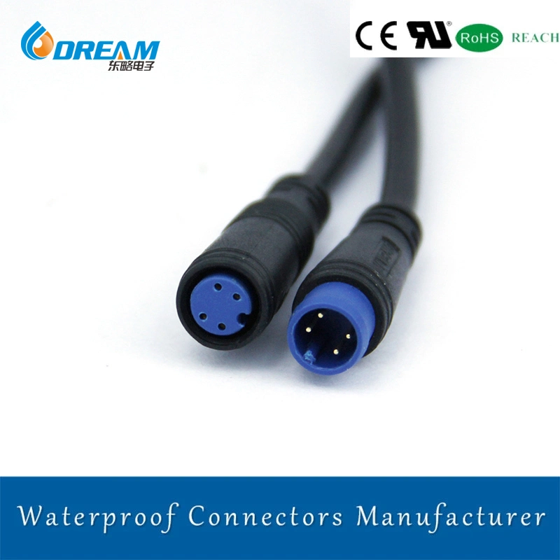 M8 4 Core Shared Bicycle Male Female Electric Waterproof Cable Connector