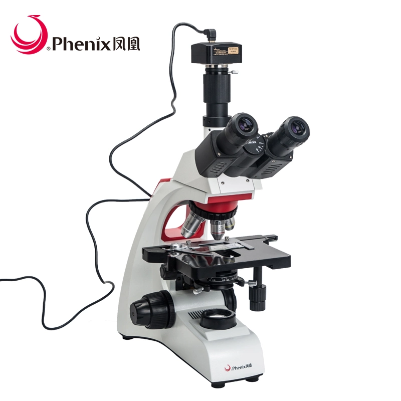 Microscópio digital inteligente e inteligente Biological Trinocular com câmera e. Tablet