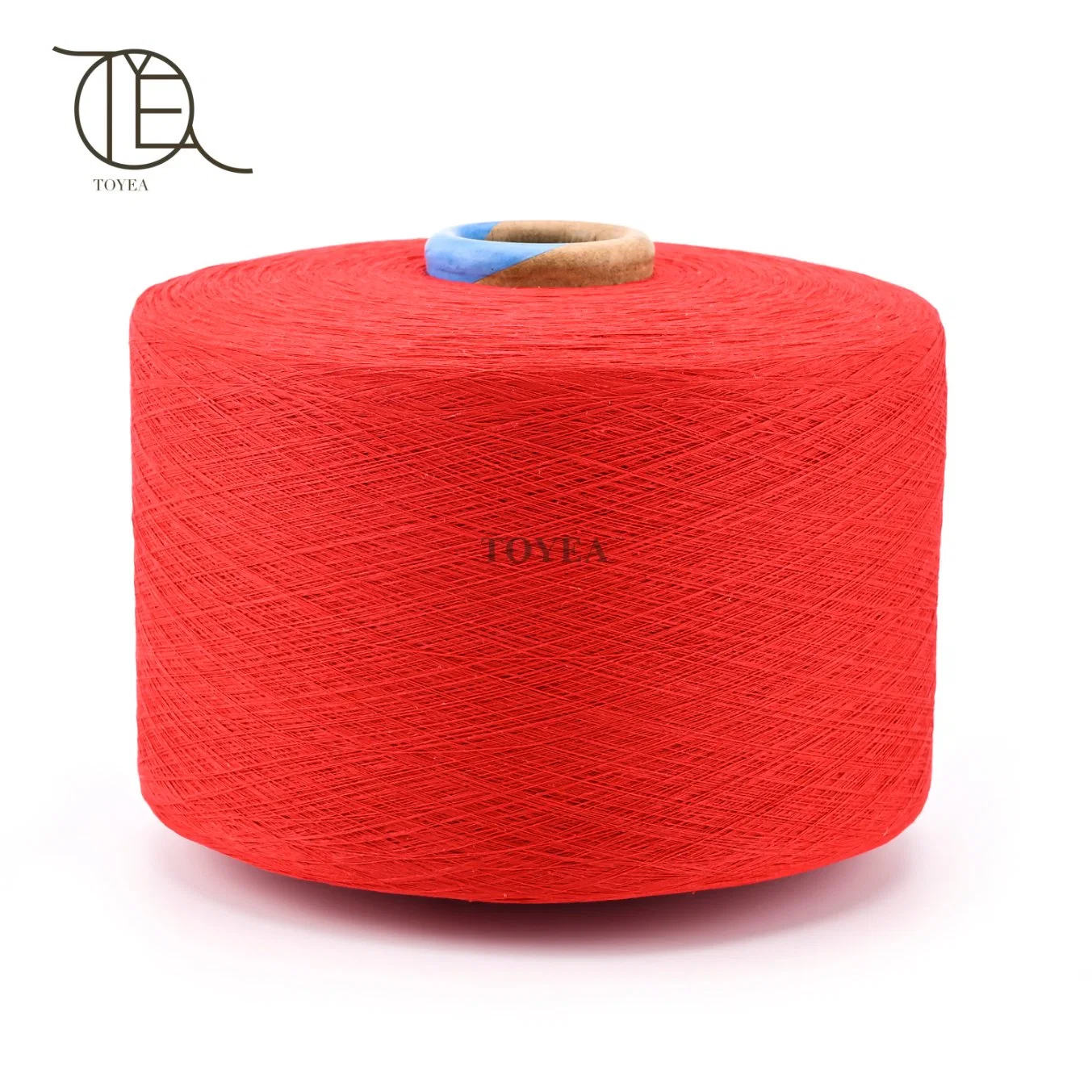 Ne20 Bright Red Open End Recycle Regeneration Cotton Polyester Knitting Dyed Yarn