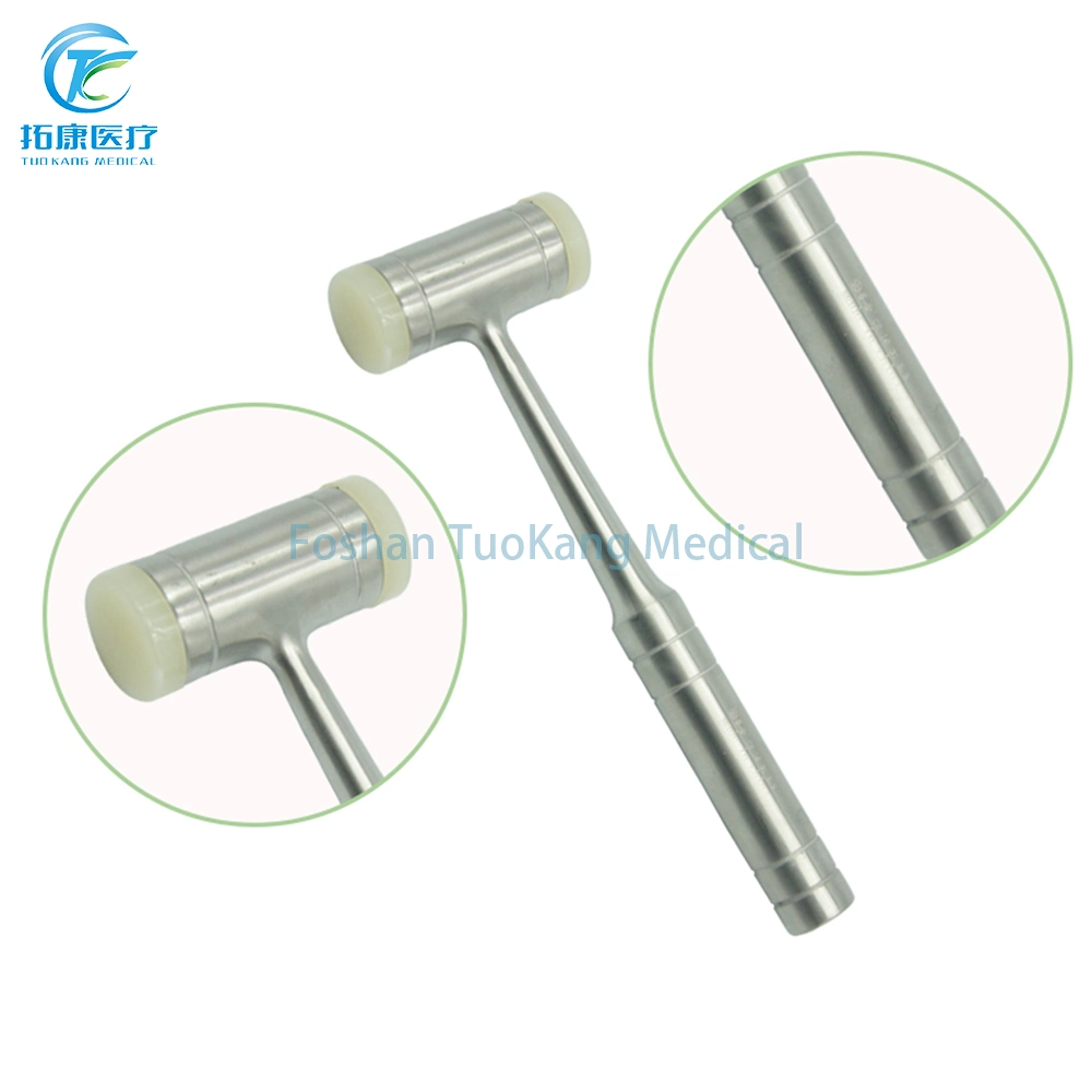 Dental Hammer Tooth Extraction Tool with Double-Ended Stainless Steel Rubber Handle