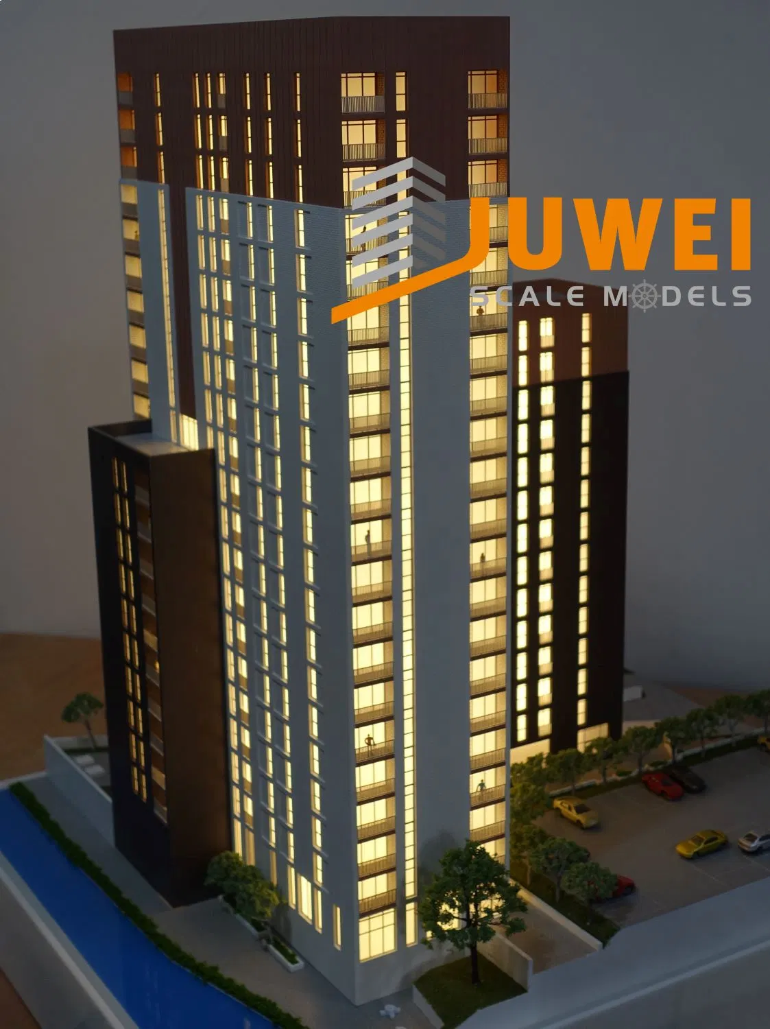 Scale Building Modell mit Acryl-Abdeckung und exquisite Basis für Anzeige (JW-76)