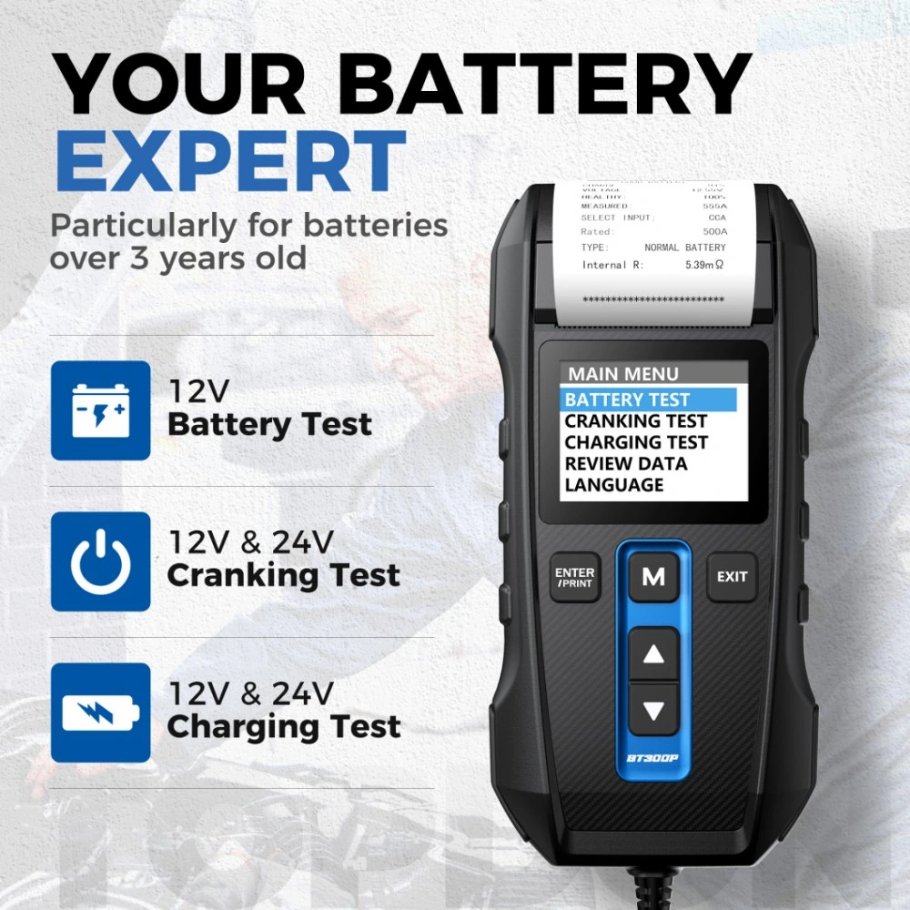 Topdon America Europe Japan Stock Bt300p Bt-568 Lithium Battery Pack Voltage Tester Display Screen Hearing Aid Brushes and Battery Cell Voltage Testers