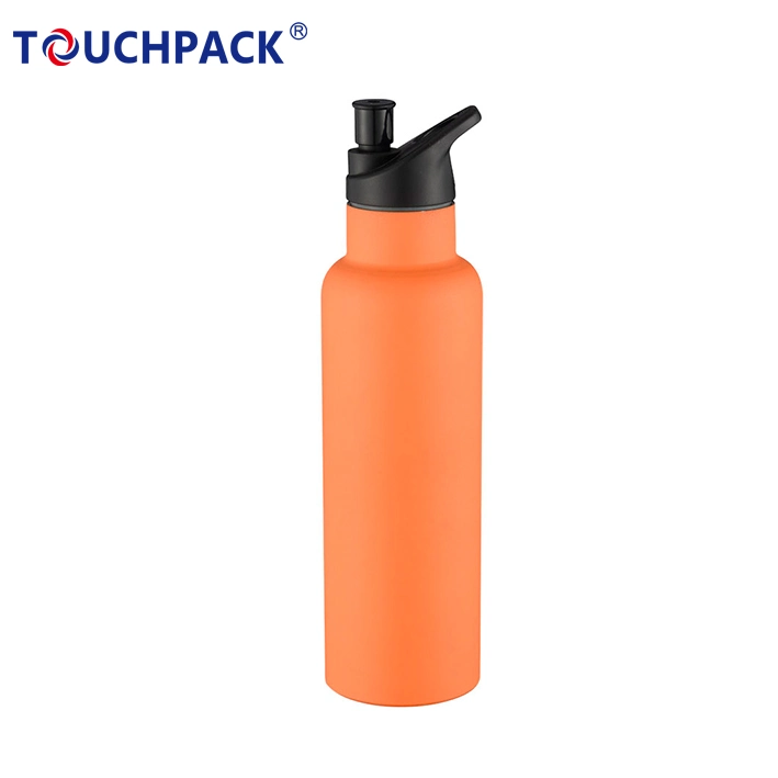 Bouteille d'eau de sport de voyage en acier inoxydable 18/8 à double paroi isolée sous vide personnalisée.