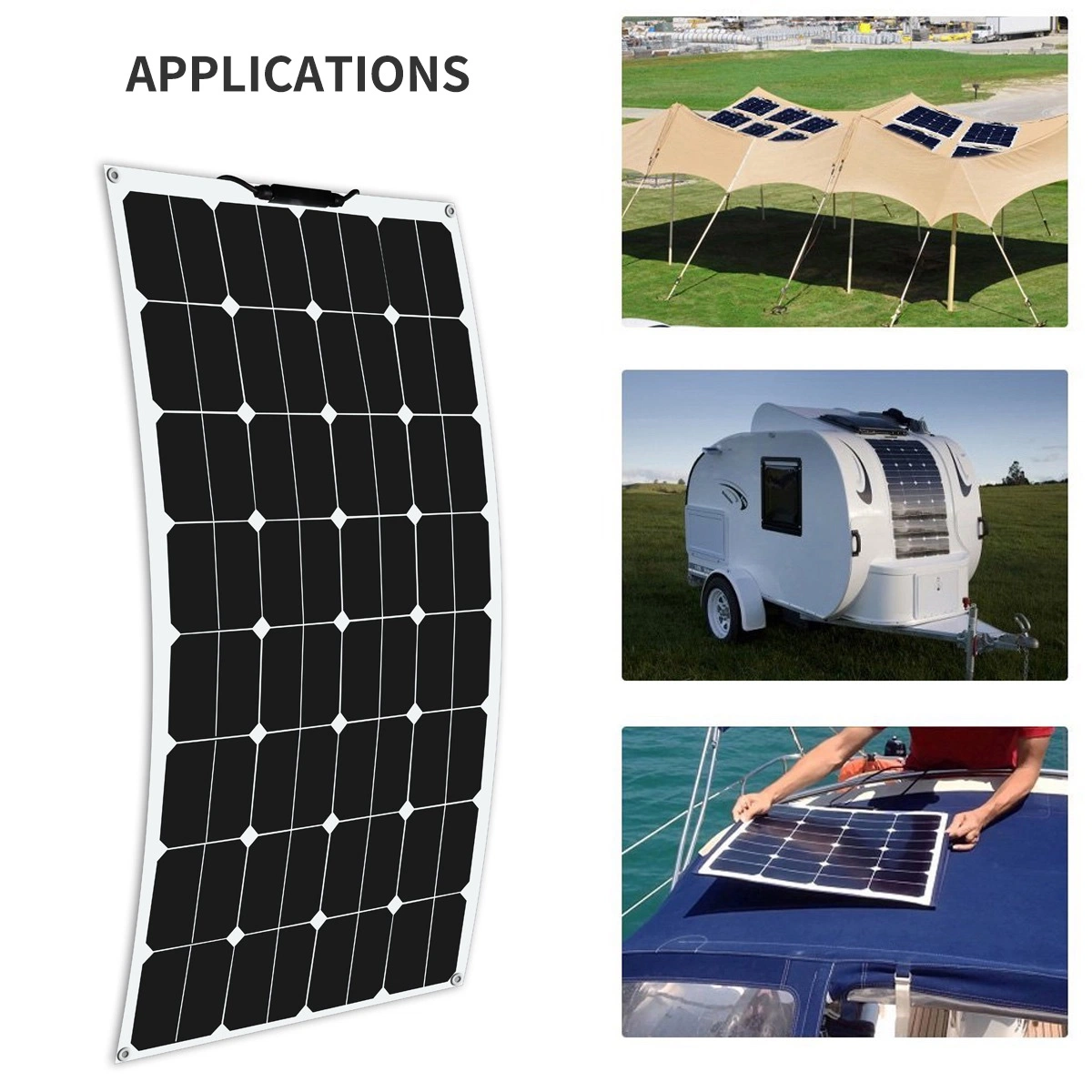 Latest Design Light 185W for RV Marine Boat Flexible Solar Panel