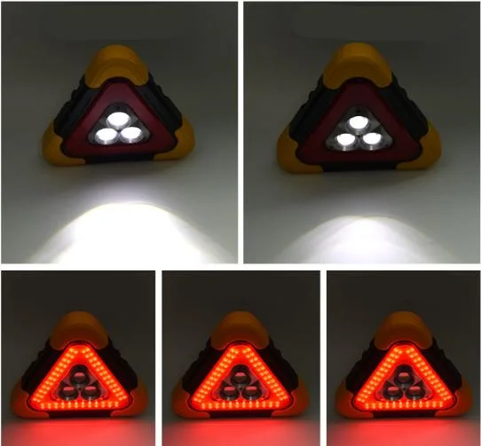 Solar Durable Multi Function Work Light Car Warning Triangle Lamp