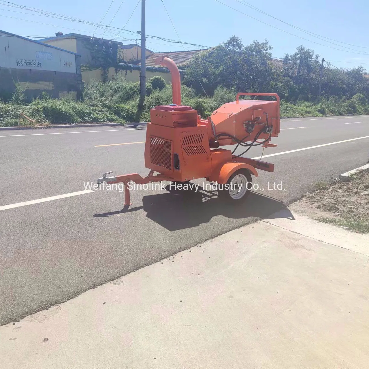 22HP Gasoline Engine Powered Garden Towable Wood Chipper Mulcer