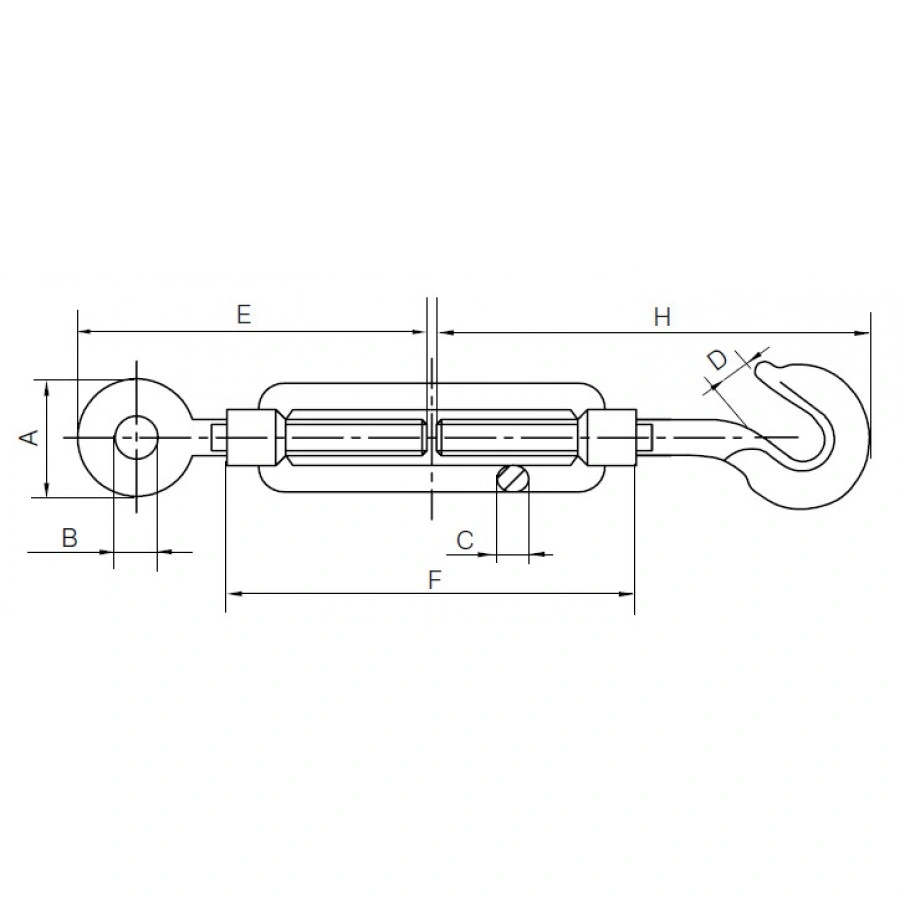 High quality/High cost performance  M16 Galvanized Turnbuckle 304 O-C Type Antirust Wire Rope Fitting Eye-Hook