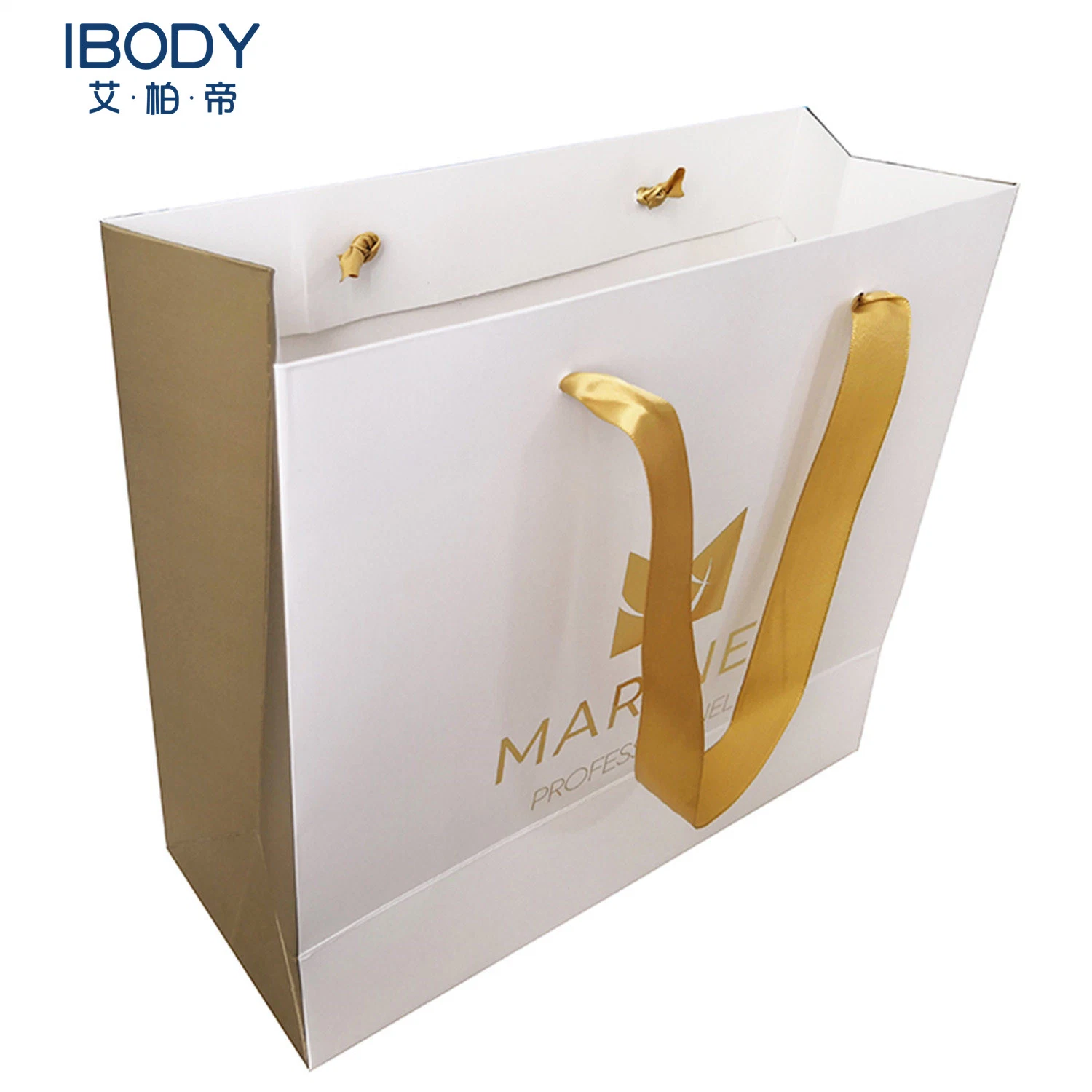 Custom Printed White Shopping Paper Bag, Small Fancy Gift Paper Bag for Clothing