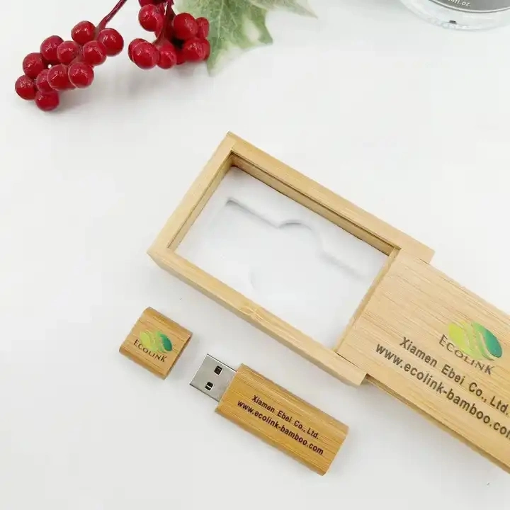 Gift Promotion Custom Logo Bamboo Wooden USB Flash Drive 16GB 32GB 64GB 128GB