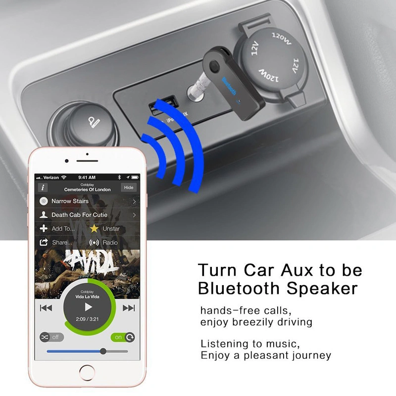 Bluetooth 5.0 émetteur récepteur 2 prise IN1 adaptateur sans fil 3,5 mm Adaptateur audio auxiliaire pour casque mains libres auxiliaire audio de voiture