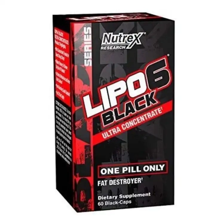 Nutrex Research Lipo-6 Suplemento queimador de gordura Preto pílulas de perda de peso