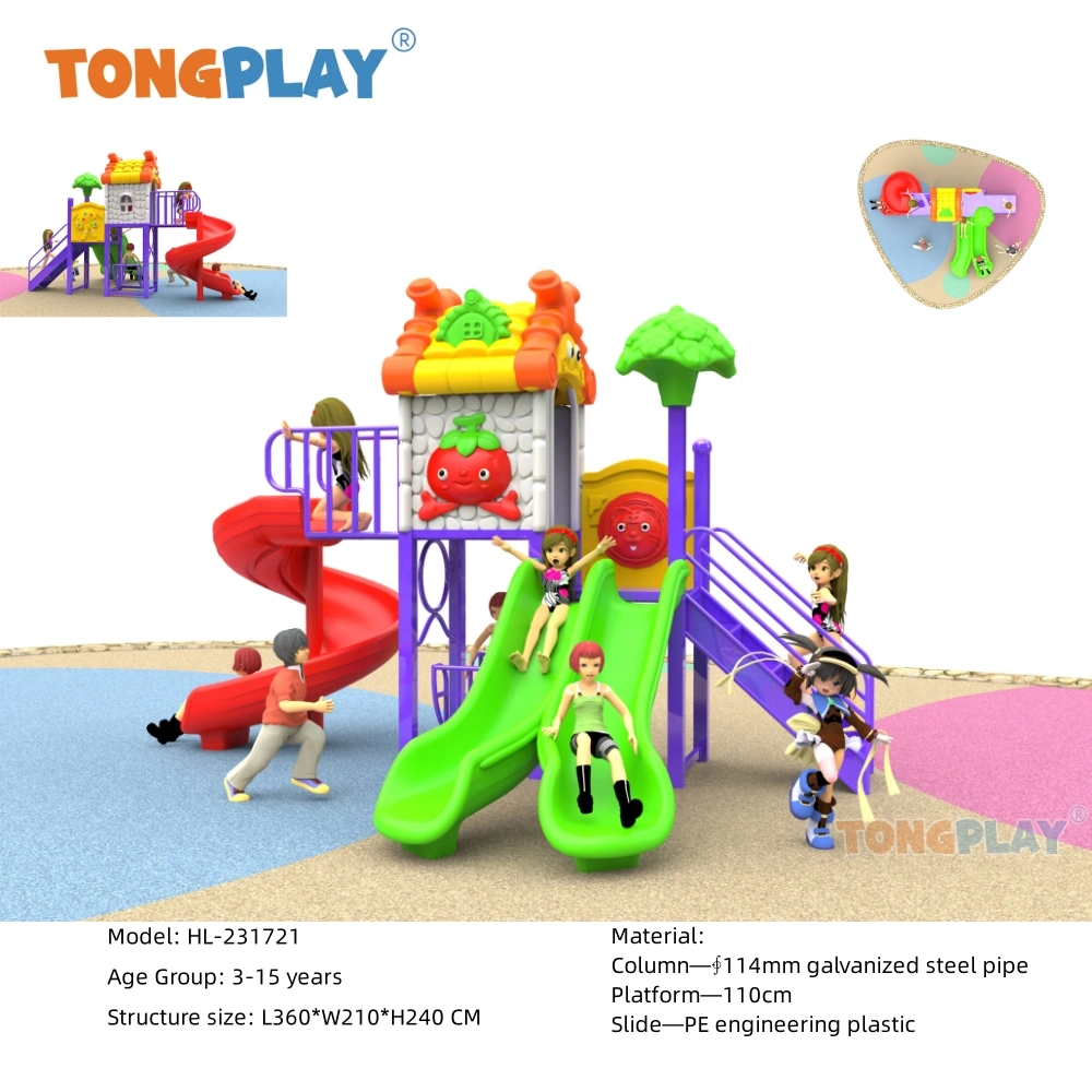 Tongplay Kids Game Preschool Slide and Climb Theme Park for 15 Years Old Indoor or Outdoor Playground