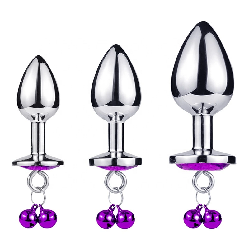 S/M/L Metal Aluminium Alloy Anal Butt Plug Heart-Shaped Bells Expander for Male and Female Sexy Adults Game Ass Sex Products