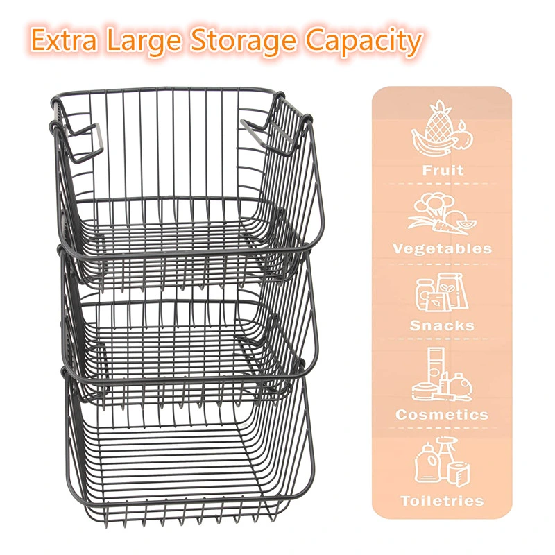 3 Уровень металлические провода черного наращиваемые хранилищем /магазинов/Продовольственной/Flower/ корзина фруктов
