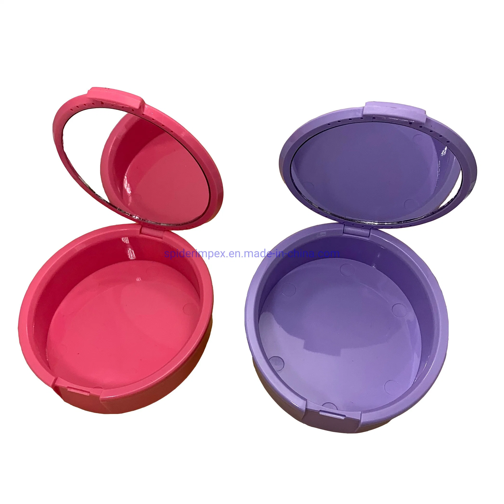 Hot Selling Round Shape Dental Retainer Case with Mirror