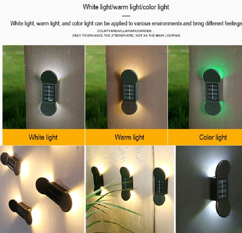 Luces de valla Luz de paso de pared Jardín lámpara solar de ahorro de energía Iluminación LED