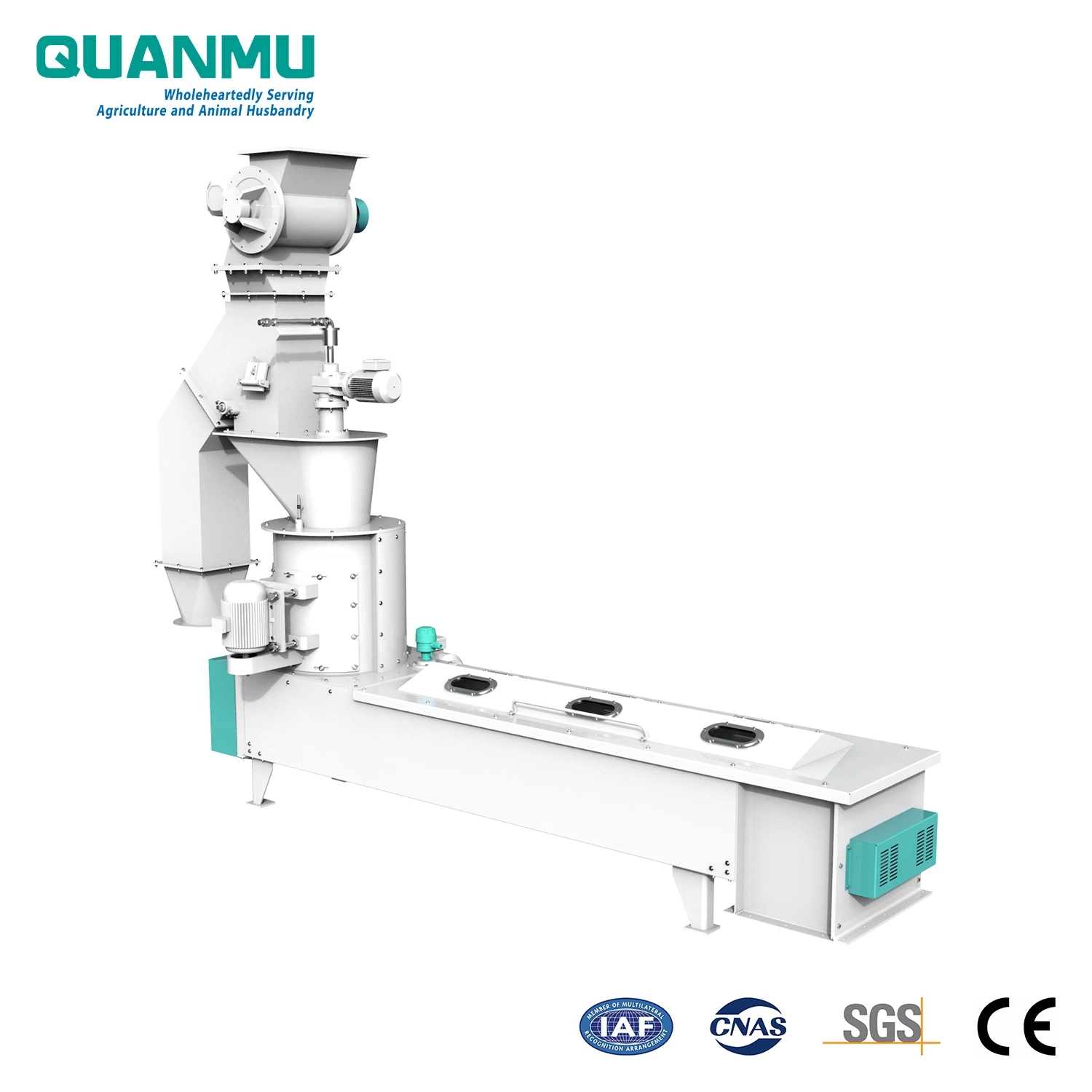 Floating, Sinking Fish and Aquatic Animal Feed Pellet Continuous Horizontal Ribbon Vitamins, Antioxidants, Amino Acids etc. Liquid Spray Machine