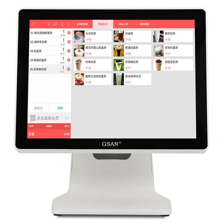 Single Screen 15-Inch Capacitive Touch Screen Cash Registers