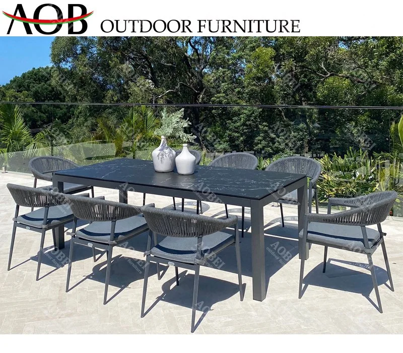 Modern Garden Exterior Home Outdoor Hotel Bar Beach Restaurant Fabric Dining Chair Table Furniture Set