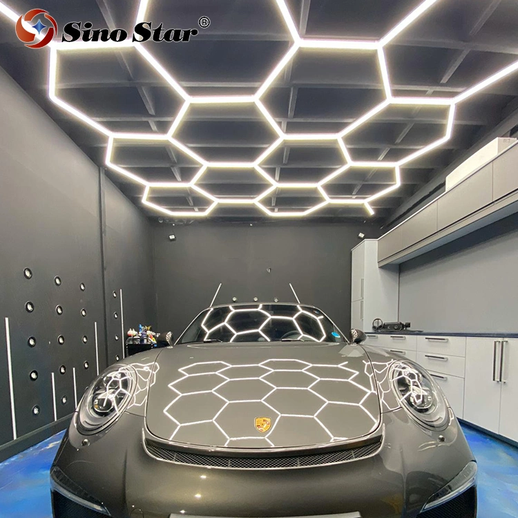 The Factory Sell Car Showroom Decoration Professional Car Care Car Inspection Hexagonal Light Popular in Europe