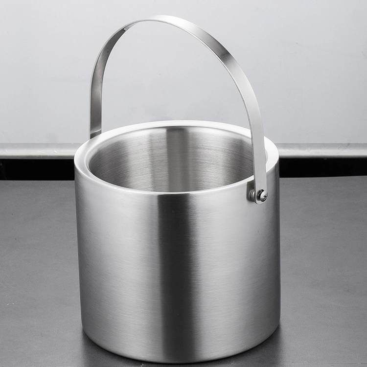 Double Wall Wine Insulated Cooler Stainless Steel Ice Buckets with Lid