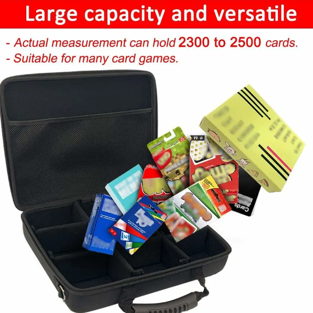 OEM EVA Hard Portable Travel Protective Case for Card Games Hold up to 1600 Cards with 6 Moveable Dividers Storage Bag