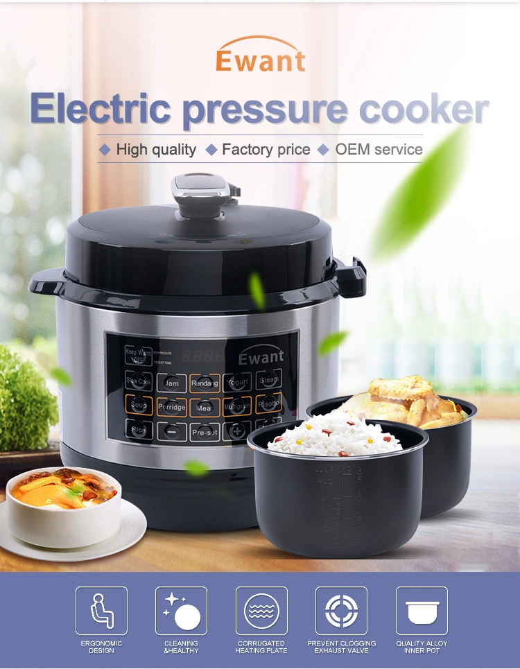 6L acier inoxydable Multipurpose ménage cuisinière électrique de pression automatique programmable