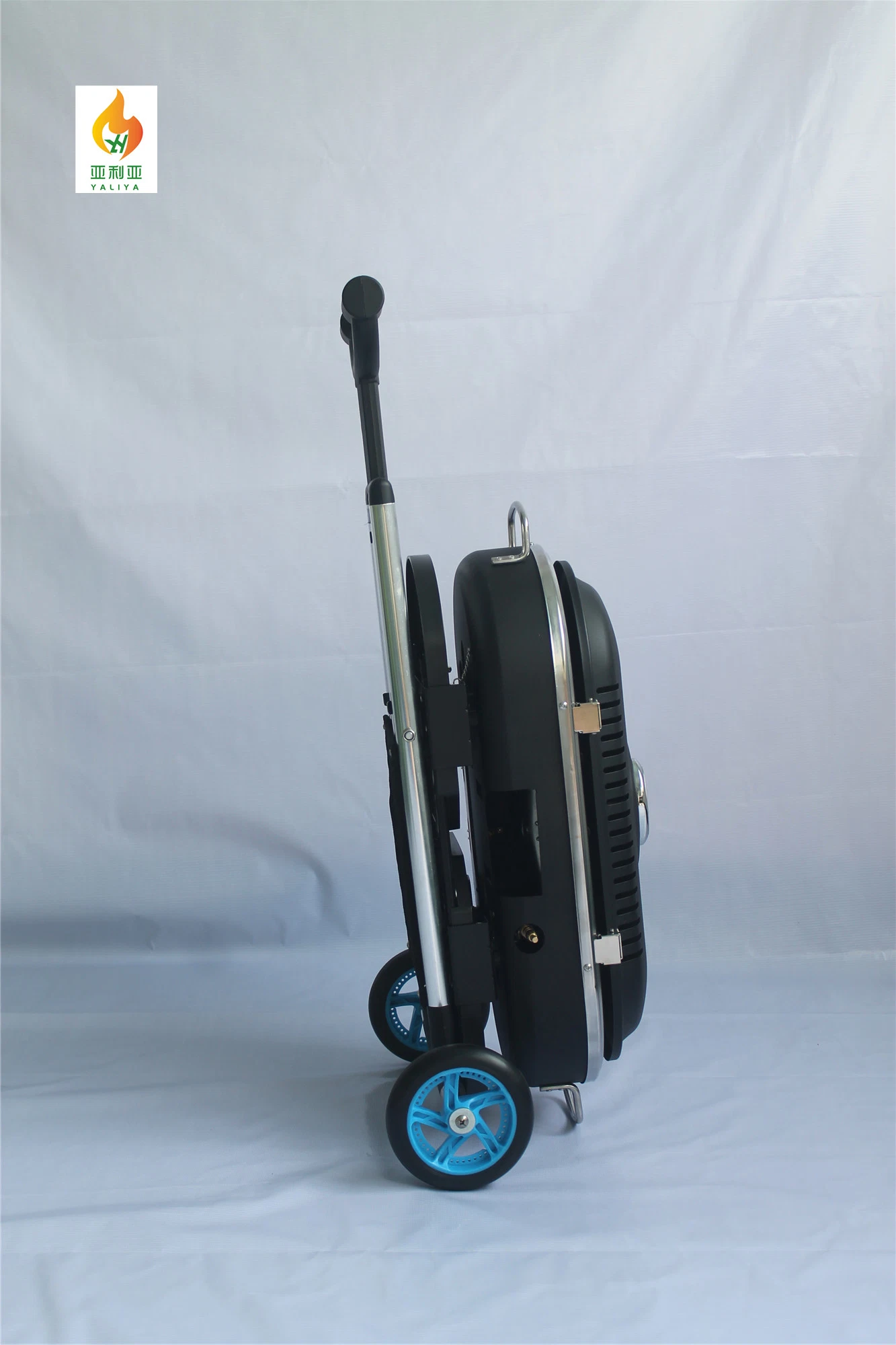 Black Suitcase Style, Folding, Portable Elegant BBQ Grill That Can Be Pulled in The Trunk of Your Car.