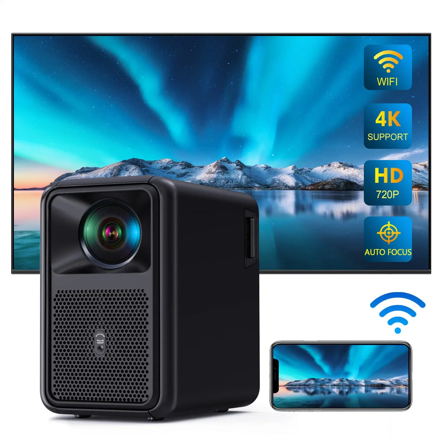 CRE Cr36 Hot 15000 Lumen 1080p Beamer LCD LED-Projektor 4K HD Outdoor-Projektor Mobiltelefon Android-Projektor