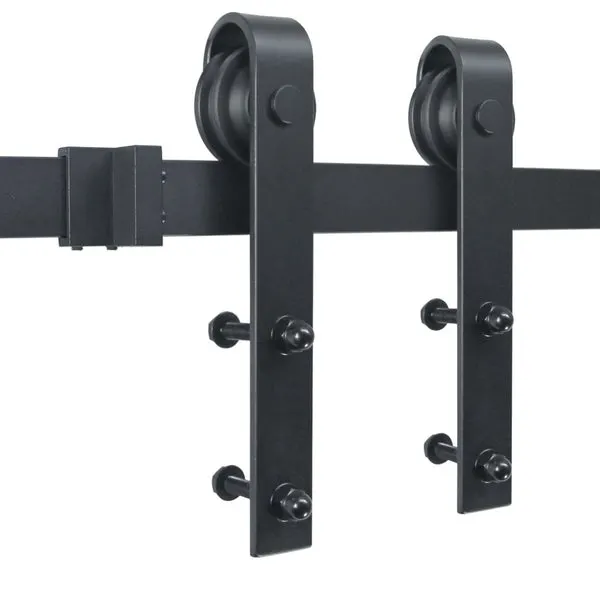 Hakenband Satin Messing Schwarz Rolling Barn Tür Hardware-Kit