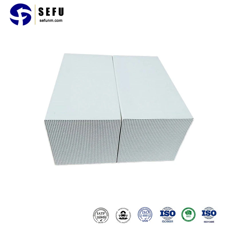 Sefu China Intercambiador de calor regenerador de poro de la plaza de fabricación de sustrato densa cordierita regenerador de cerámica regenerador de cerámica de panal.