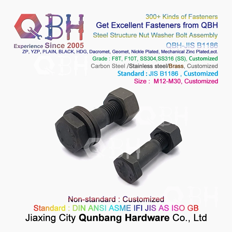 JIS B1186 Standard F8t/F10t Carbon Steel Black Hexgon Steel Nut Washer Bolt Steel Structure Building Fastener Hardware