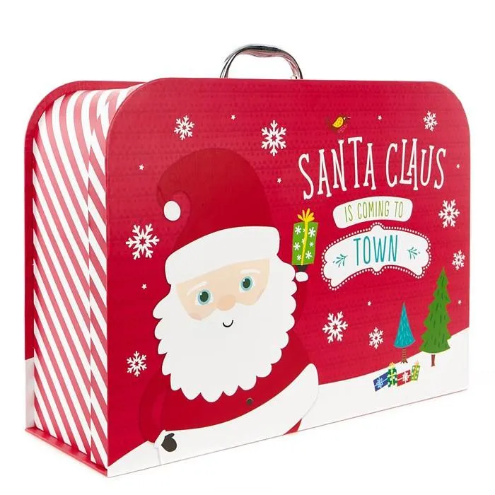 Custom Paper Cardboard Christmas Suitcase Ornament Gift Box with Handle