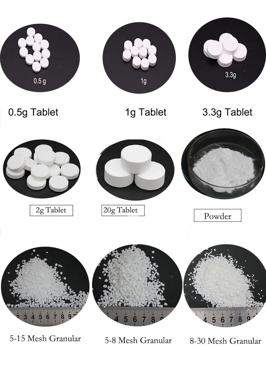 Wasseraufbereitungstabletten hochwirksame Fungizide 56% SDIC Chlortabletten