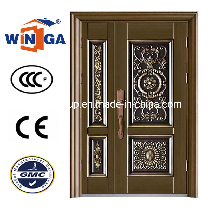 Villa Sunproof Exterior Security Steel Metal Copper Door W-Stz-04-2