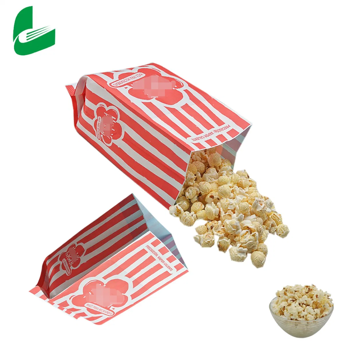 Branded Hot Sale White Craft Paper Pack Popcorn Bags for Party