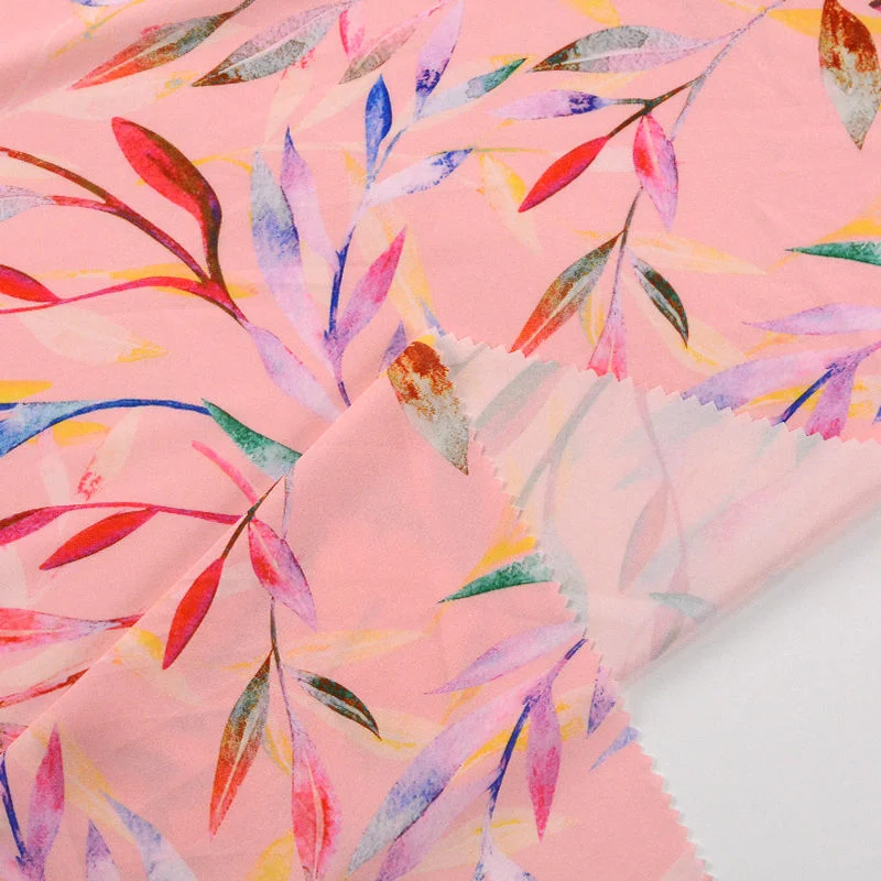 Safa Textile Thermal Portable Custom Digital Floral Printing on Silk Like Satin Chiffon Fabric for Garment