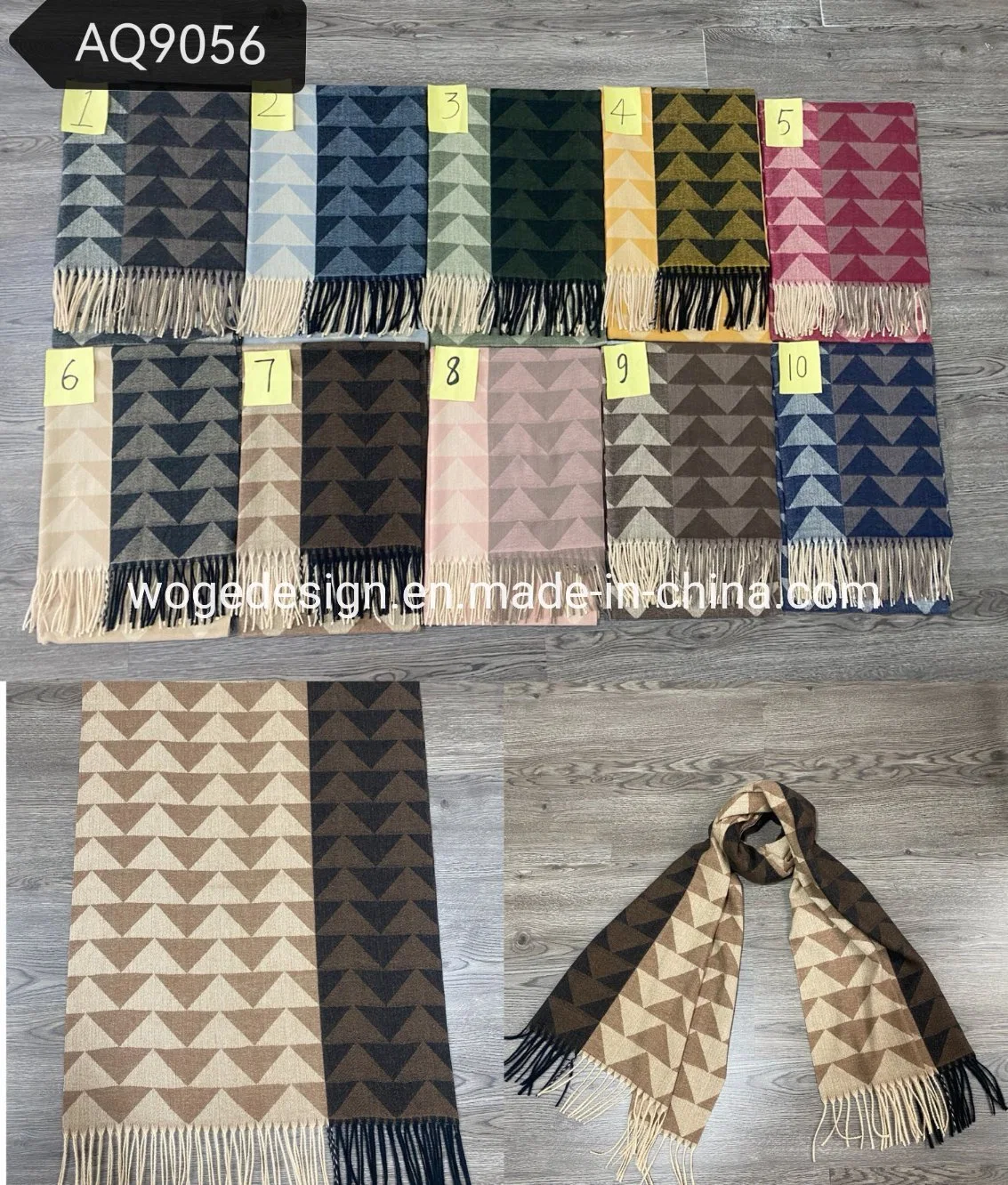 The Lateast Lady Bulk Buy Jacquard Stripe Star Checked Winter Shawl